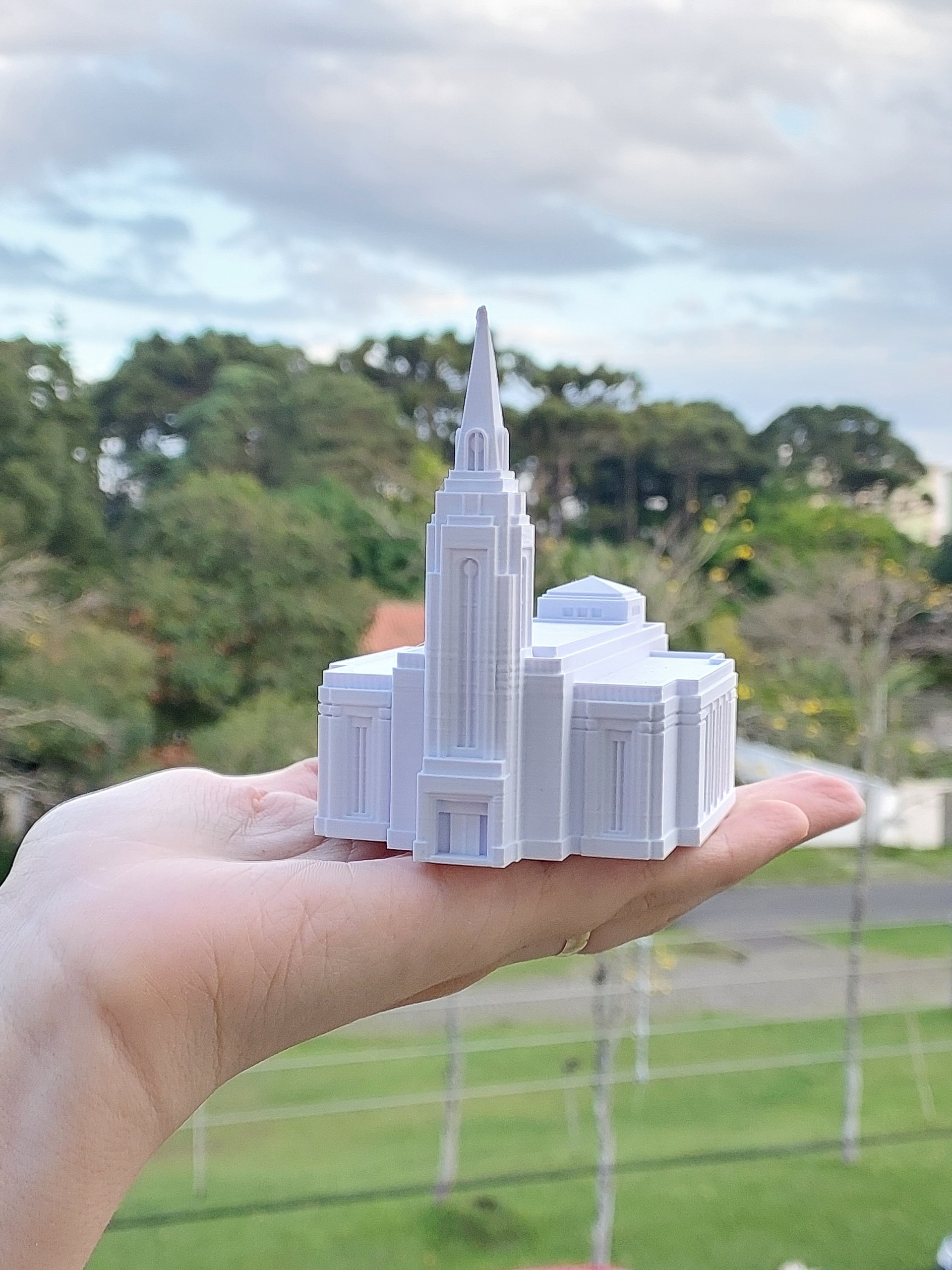 Miniatura do Templo de Curitiba 12cm