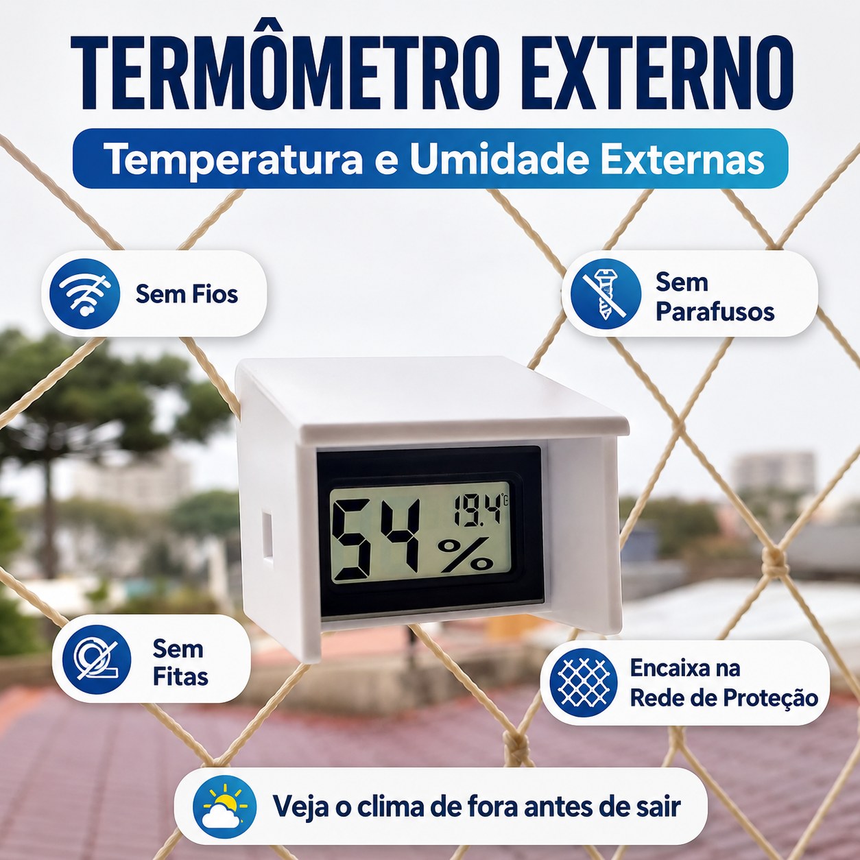 Termometro Externo Quadrado