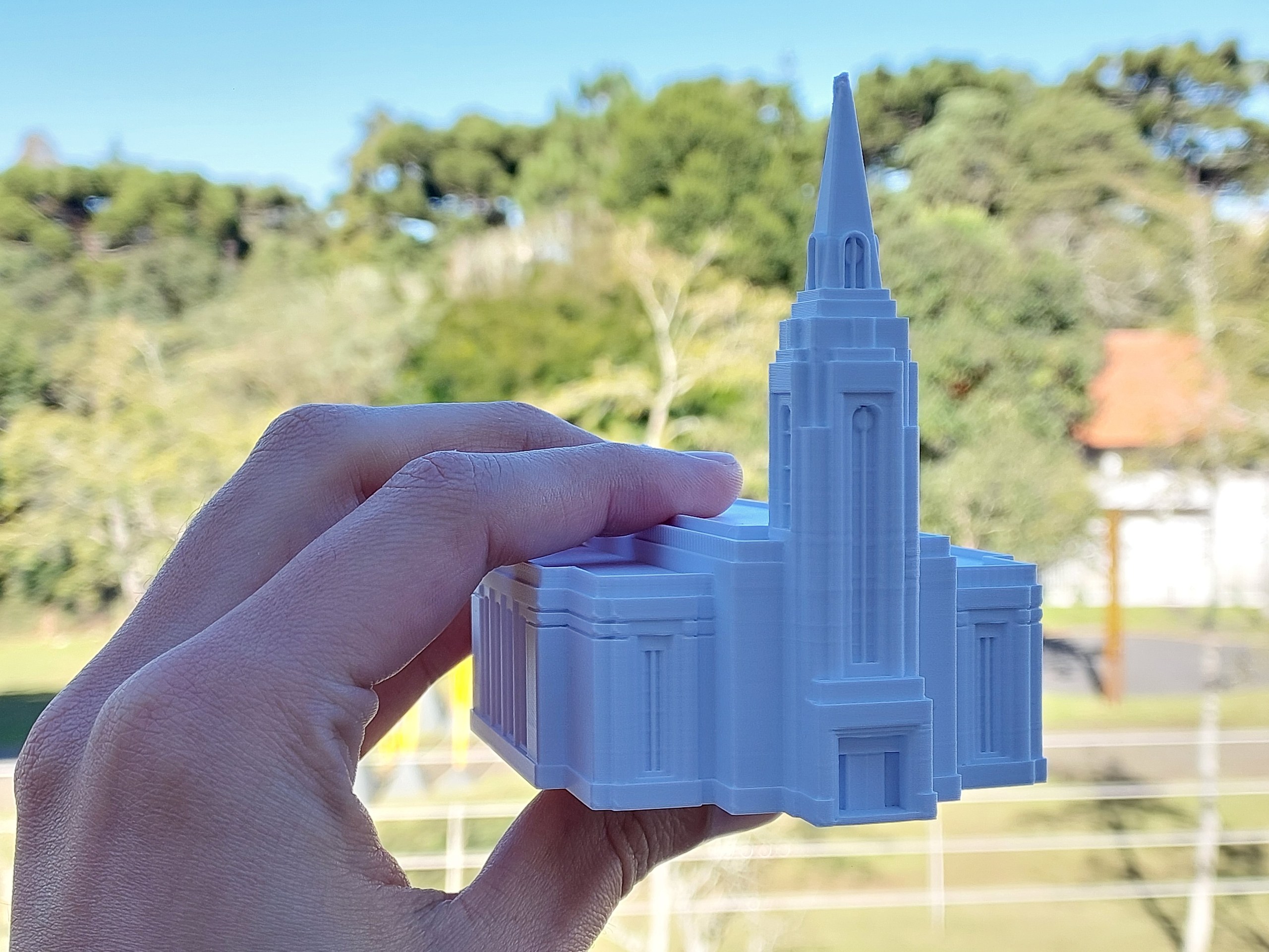 Miniatura do Templo de Curitiba 12cm