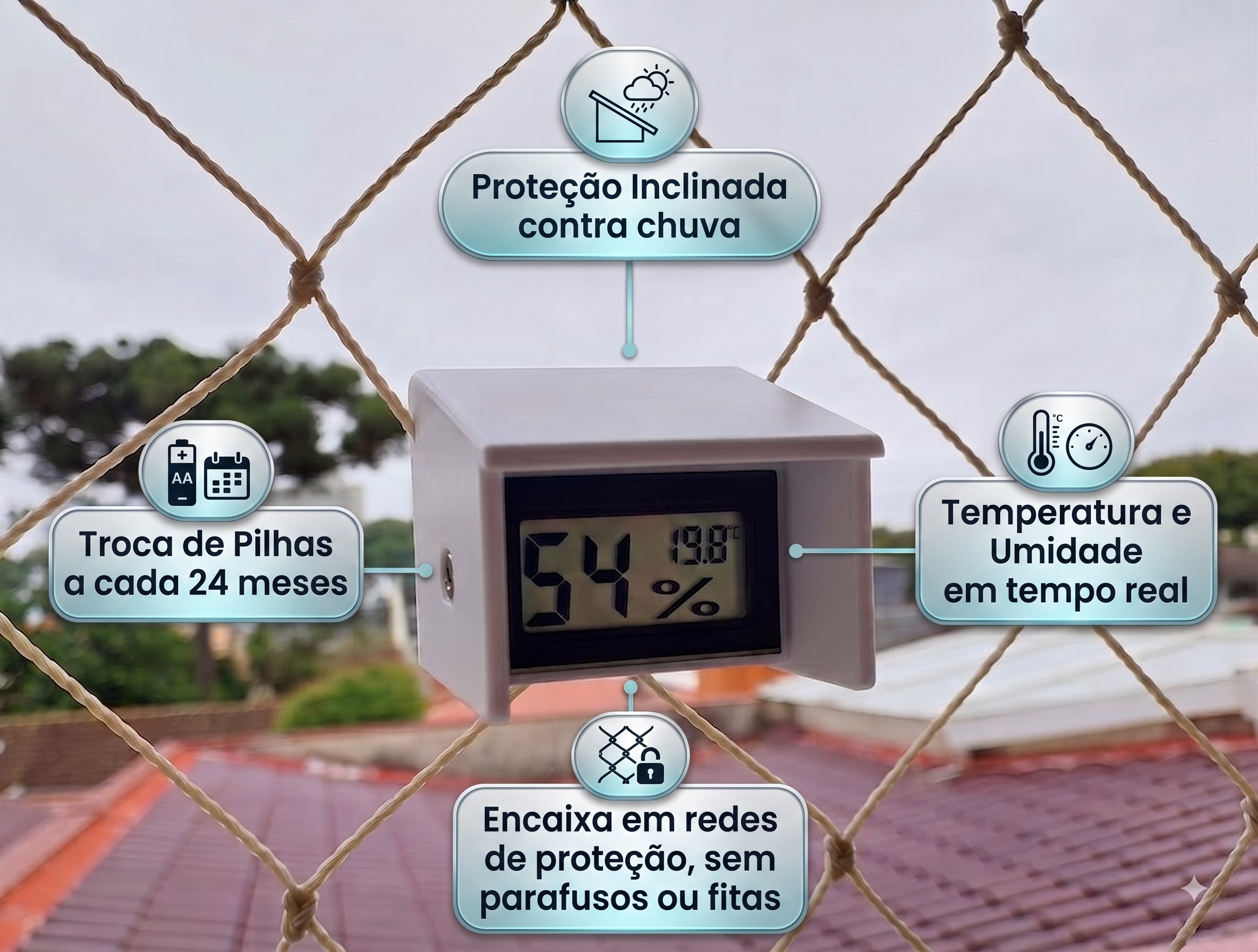 Termometro Externo Quadrado